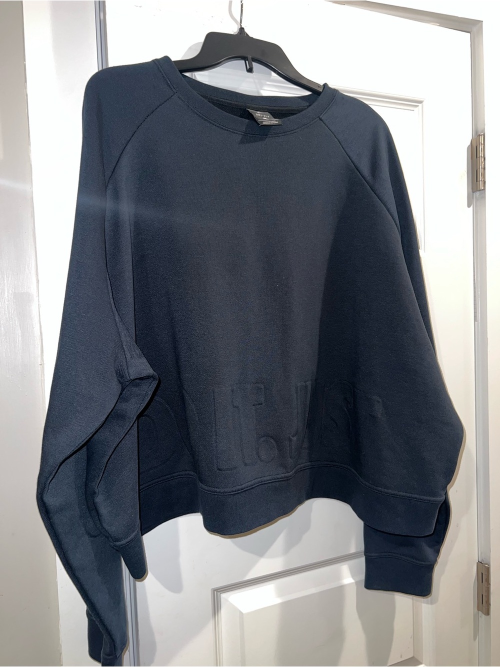 Nike Women's Dark Navy Embossed Logo Crewneck Sweatshirt